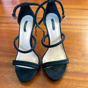 Forever 21 black ankle strap heel